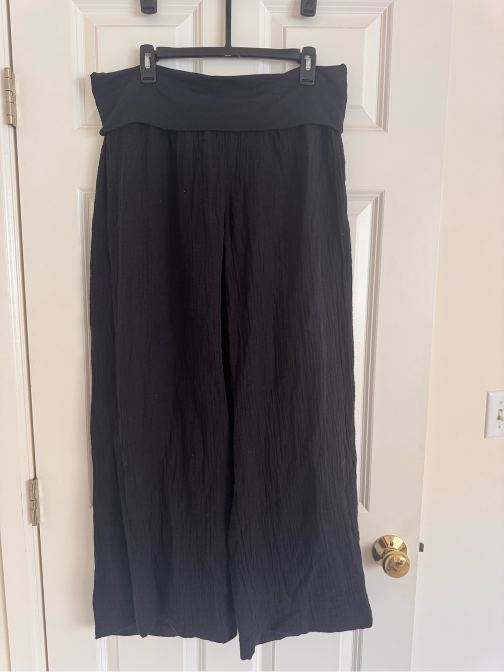 Aeropostale Black Wide-Leg Foldover Waist Pants